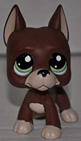 Great Dane (Brown, Green Eyes) Littlest Pet Shop (Retired) Collector Toy - LPS Collectible Replacement Single Figure - Loose (OOP Out of Package & Print)