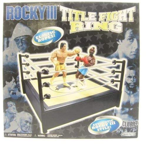 Rocky III Boxing Ring (Black and Yellow, White Ropes)