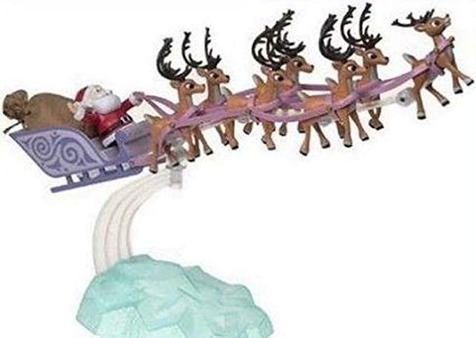 Rudolph Santa's Sleigh & Reindeer Team 50th Anniv Classic Colors Figurine Set