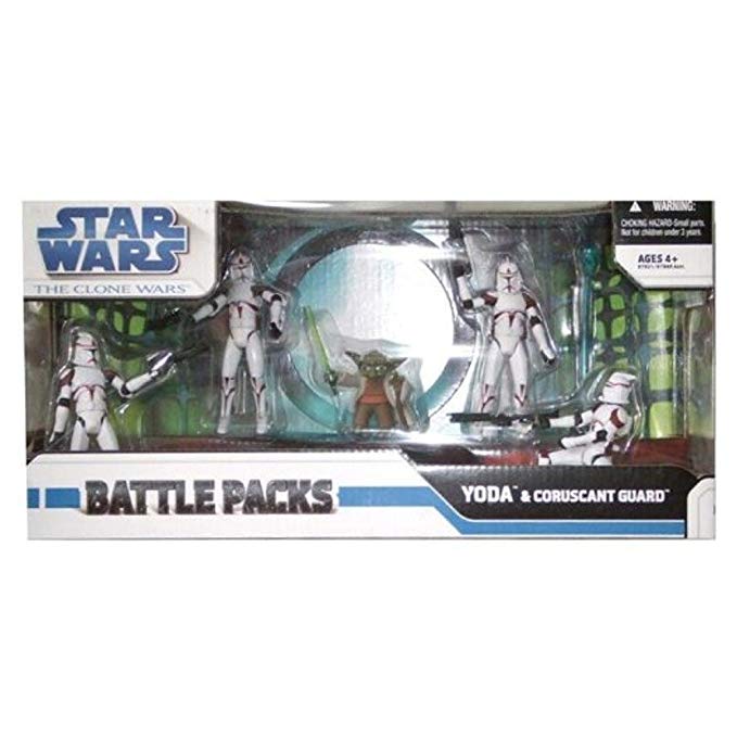 Star Wars Clone War Battle Pack - Yoda & Coruscant Guard 3.75