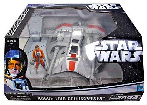 Hasbro 32461 Star Wars Rogue Two Snowspeeder Vehicle Playset & Zev Senesca Pilot Figure - The Saga Collection 2006