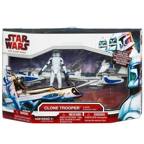 Star Wars Clone Wars Animated 2009 Figure and Vehicle BARC Speeder with Clone Trooper