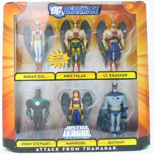 DC Universe Justice League Unlimited Exclusive Action Figure 6Pack Attack From Thanagar Paran Dul, Hro Talak, Lt. Kragger, John Stewart, Hawkgirl Batman