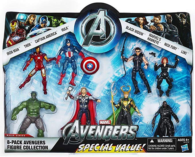 Marvel Exclusive Action Figure 8-Pack The Avengers [Iron Man, Thor, Captain America, Hulk, Black Widow, Hawkeye, Nick Fury & Loki]