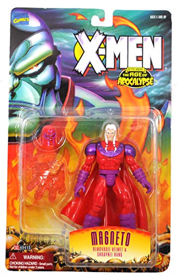 Marvel Comics Year 1995 X-Men After Xavier The Age of Apocalypse 5 Inch Tall Action Figure - MAGNETO with Removable Helmet and Shrapnel Hand